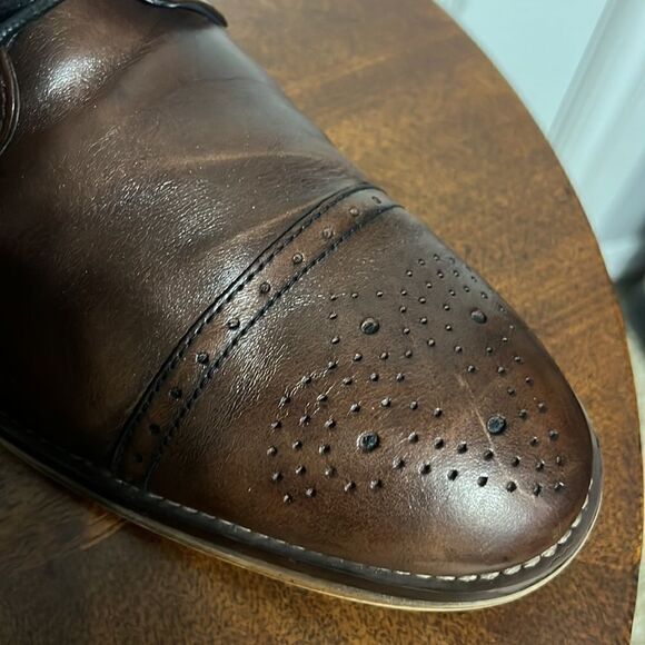 ?? Johnston & Murphy Derby 59-1993 Leather Dress Shoe 10.5M Carriker Cap Toe‎ main image 8